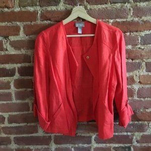 Chico’s 100% Linen Open Front Jacket Size 0